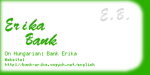 erika bank business card